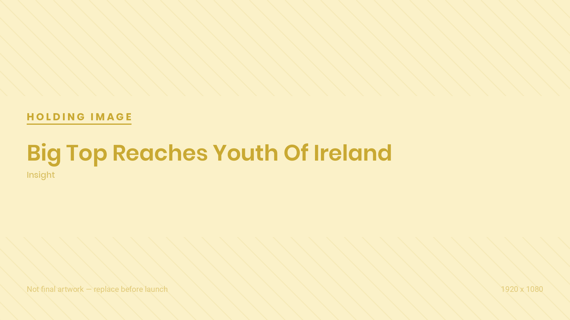 Holding image. Final artwork for “Big Top Reaches Youth Of Ireland” has not been supplied yet.